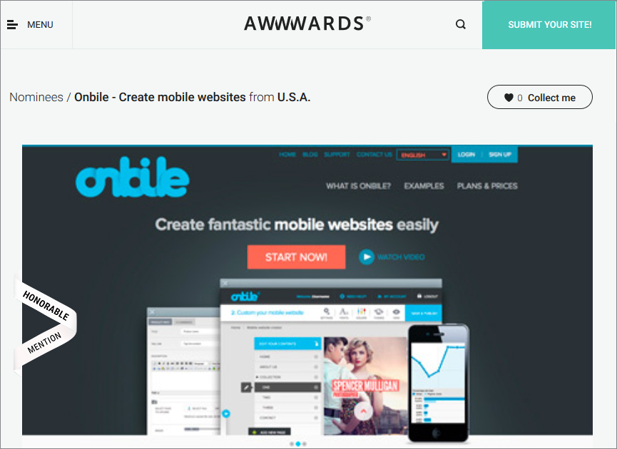 Onbile – create mobile site